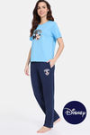 Zivame Disney Knit Cotton Loungewear Set - Medieval Blue — thumbnail 1